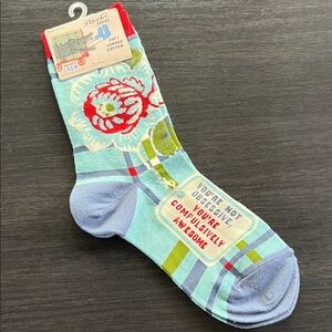Women’s Casual Socks - Blue, and Green Red Floral plaid